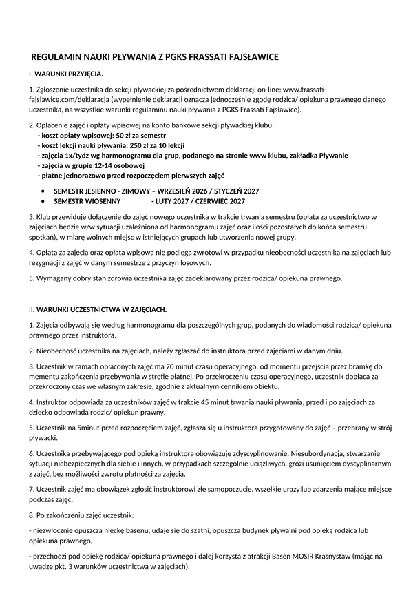 regulamin pływania jesień/zima 2026 obraz strona 1